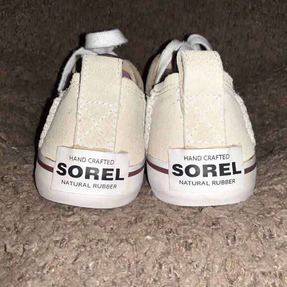 SOREL-Sentry Sneaker-Canvas/Suede/Rubber-Cream/Beige-Sz 6-Excellent - Picture 5 of 7